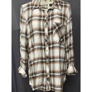 NEW TEXAS TRUE THREADS women's plaid button down shirt in multi